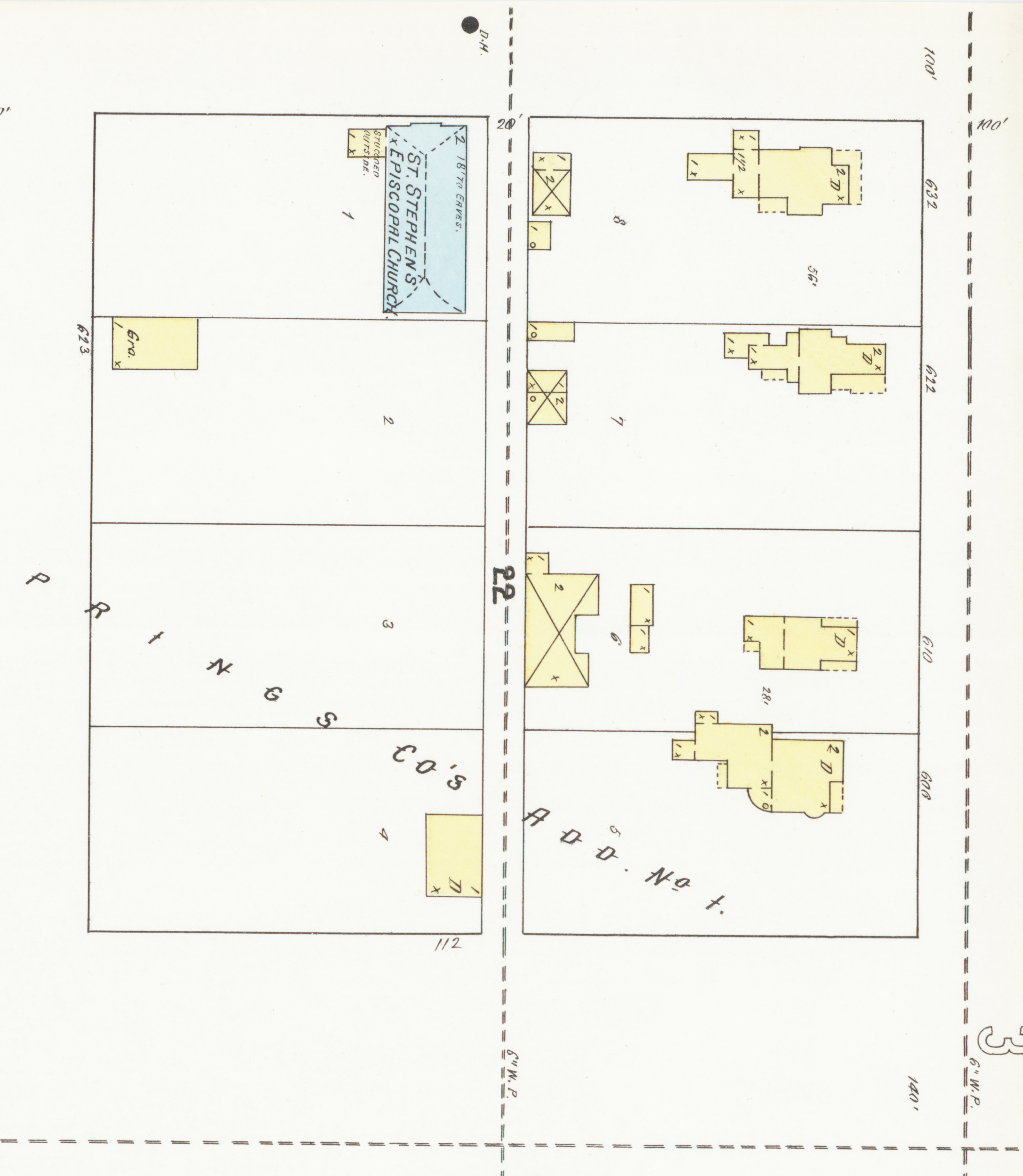 November 1895, sheet 2. North-up crop; the future 618 frontage is between 622 and 610.