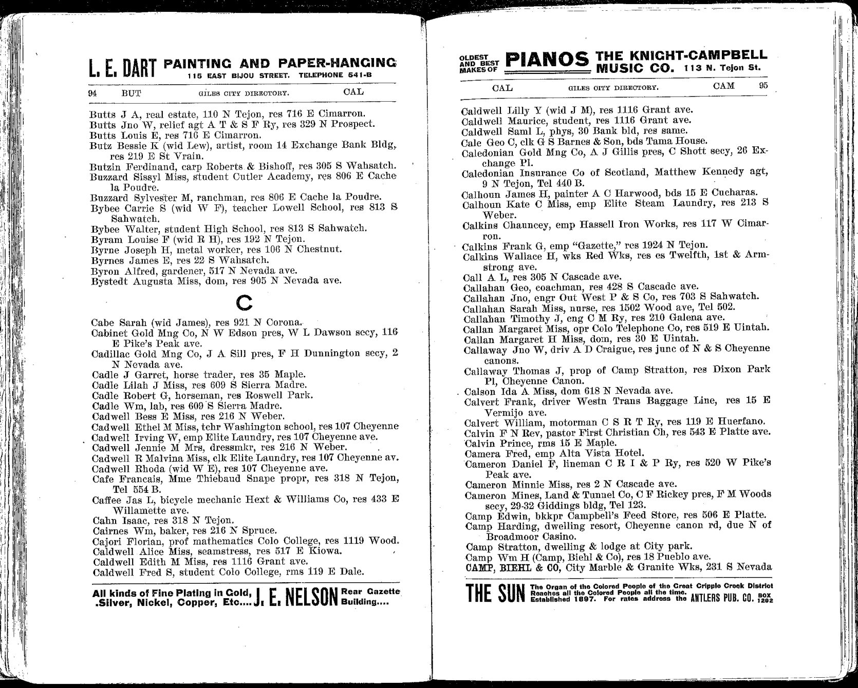 1900 directory: household labor is part of the surviving record, alongside owners and residents.