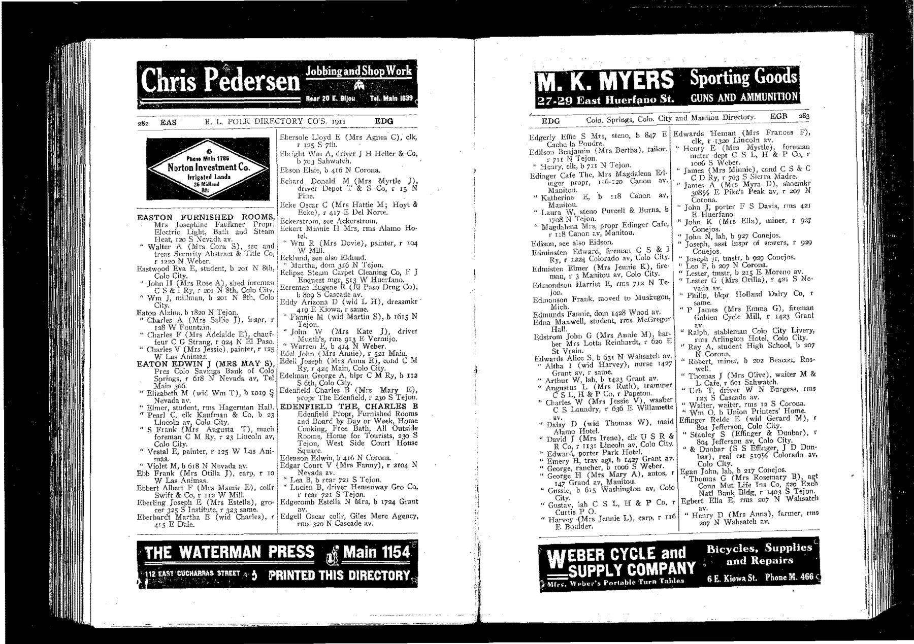1911 directory: the Eaton household at 618. Compare 1910 and Lucinda’s 1911 entry.