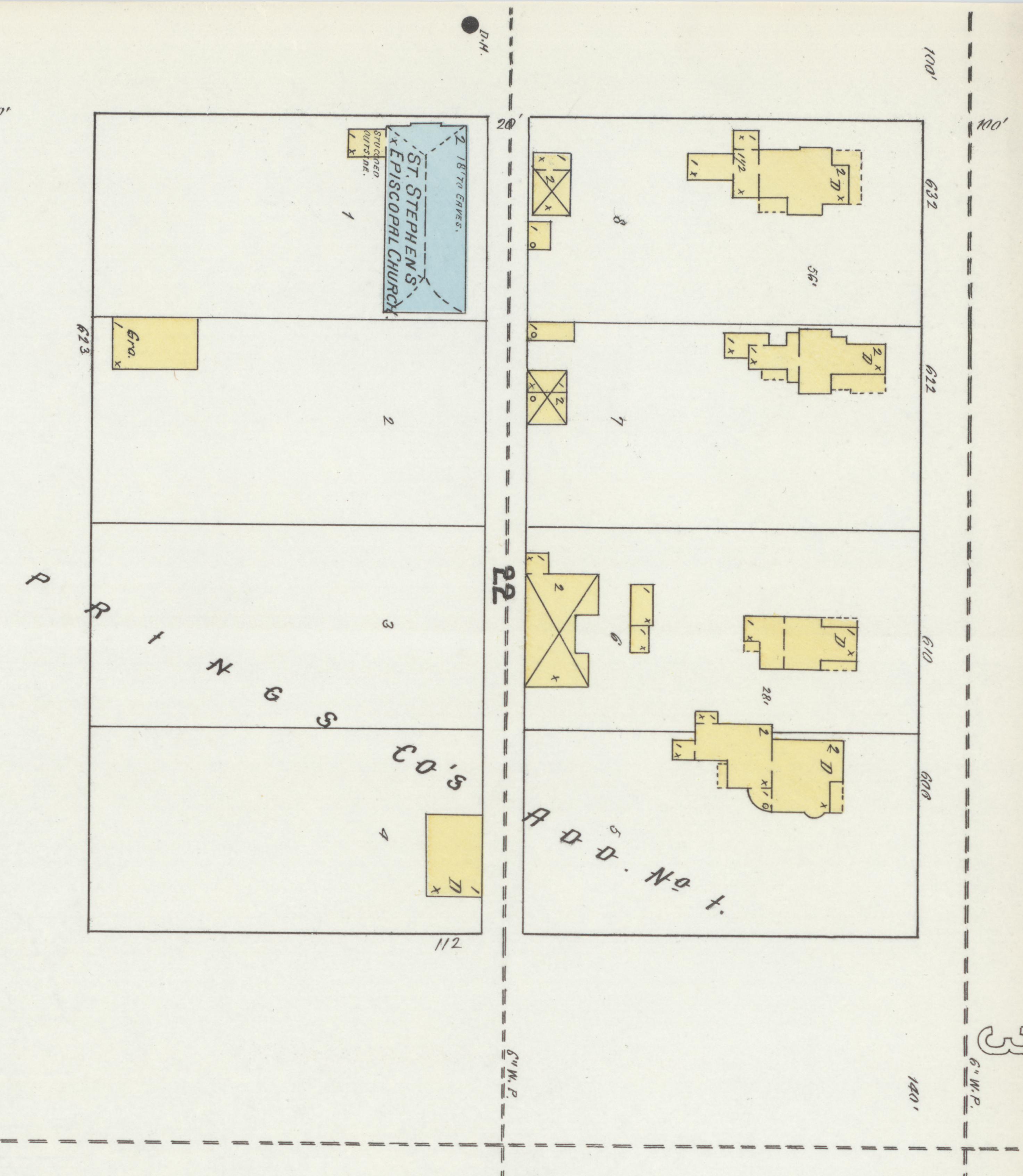 November 1895, sheet 2. North-up crop; the future 618 frontage is between 622 and 610.